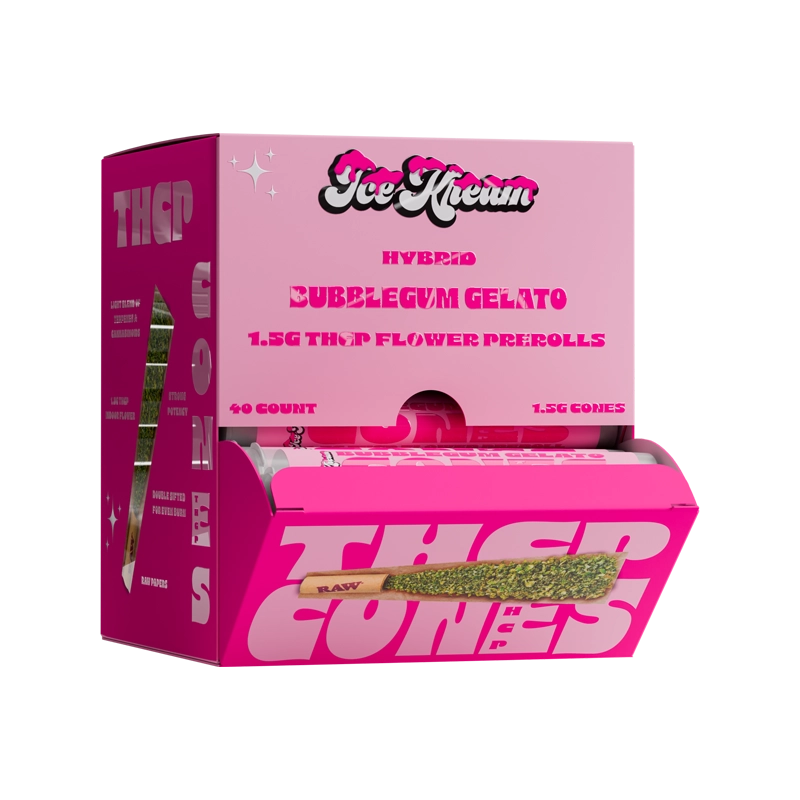 THCP BUBBLGUM GELATO CONES