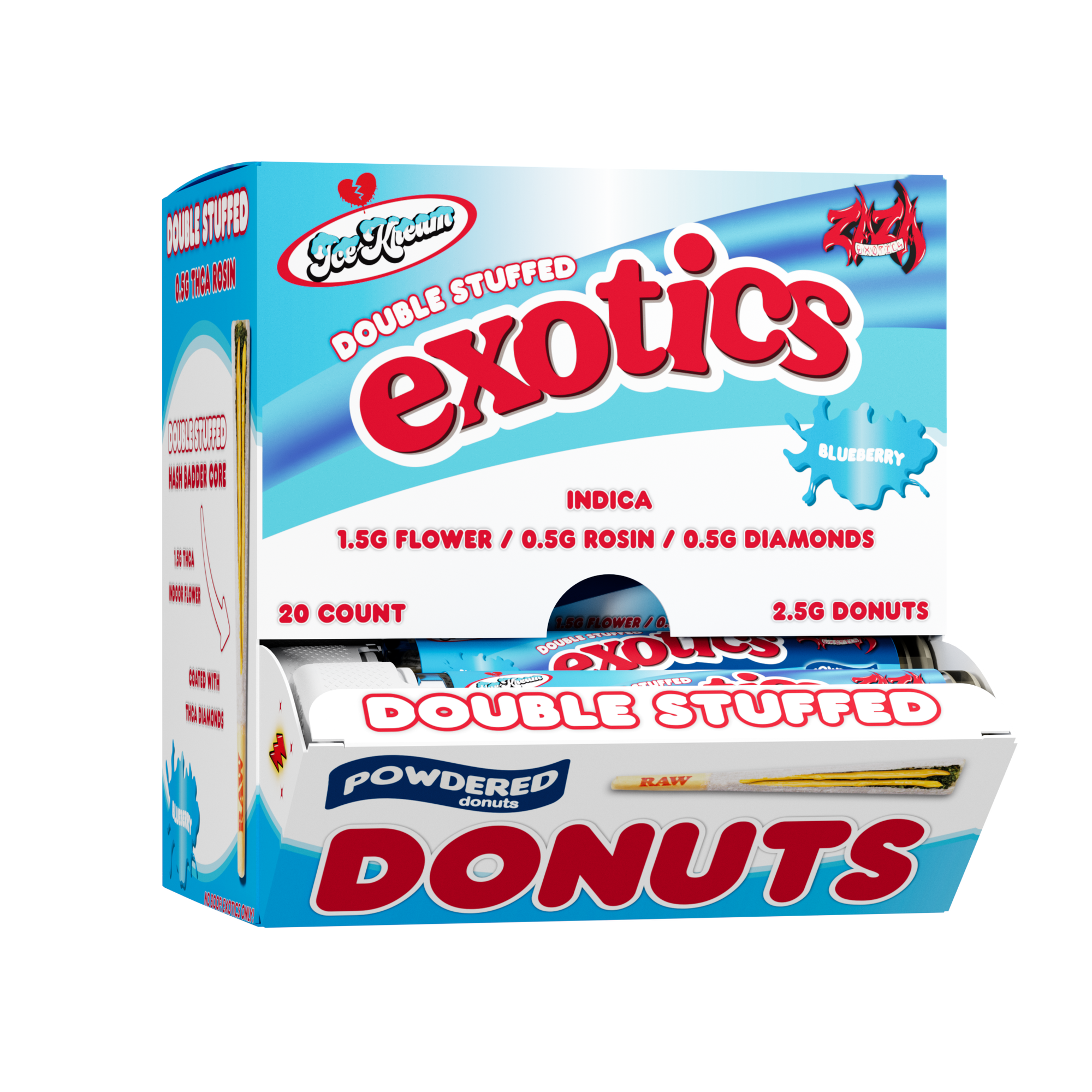 EXOTICS BLUEBERRY POWDERED DONUT