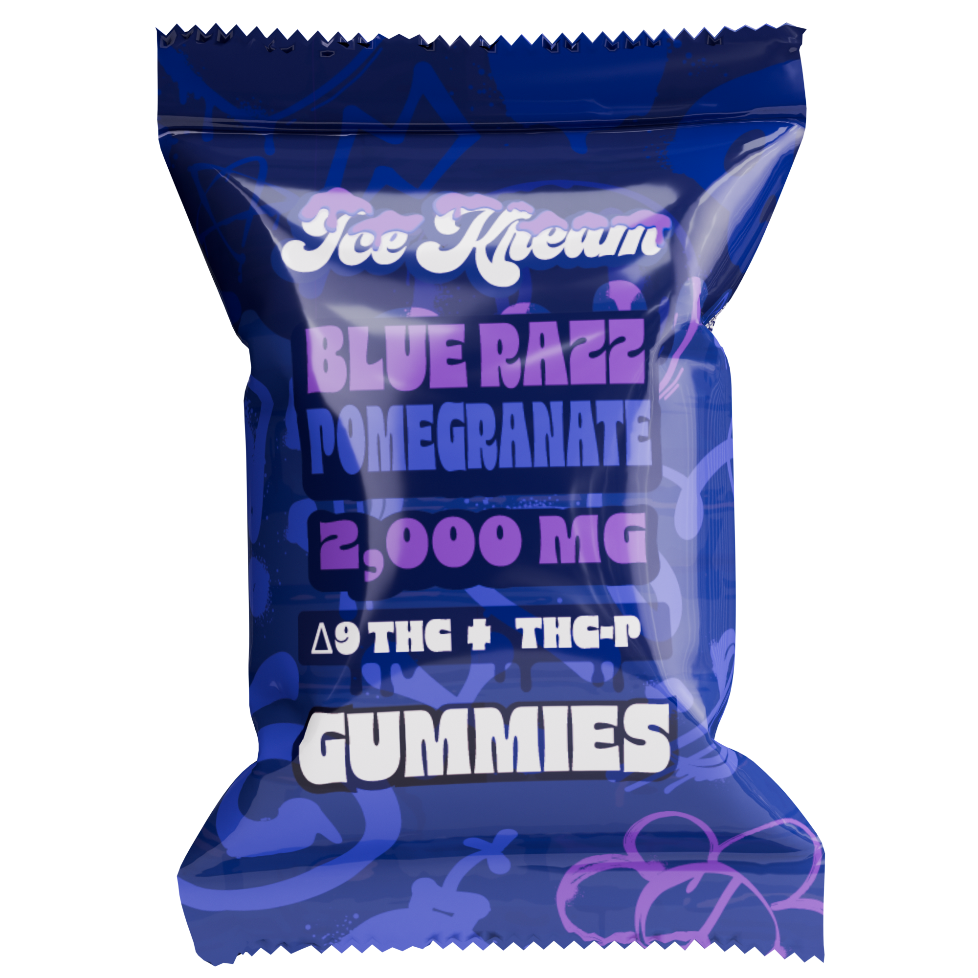 Blue Razz Pomegranate Single 2000mg Gummy