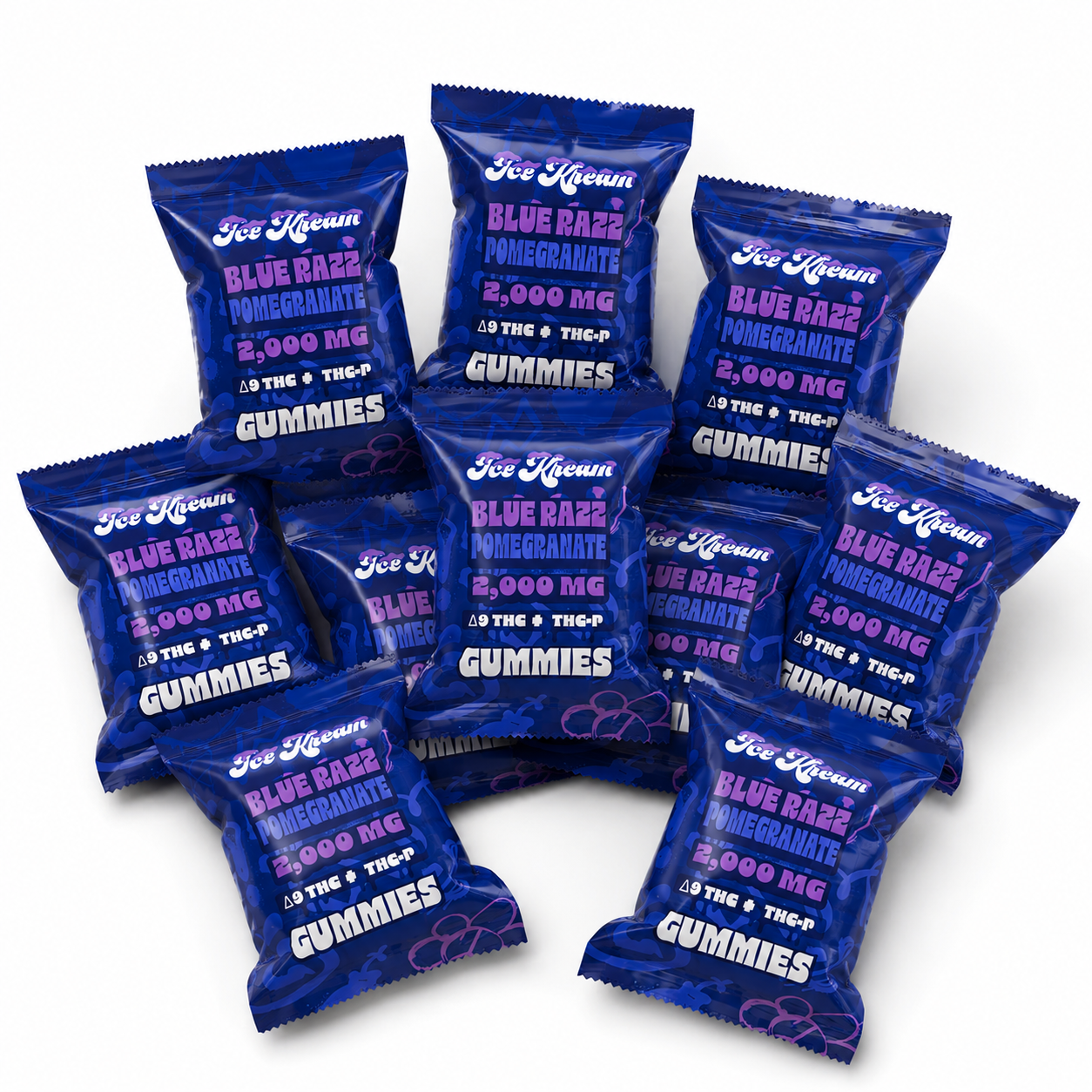 Blue Razz Pomegranate Single 2000mg Gummy