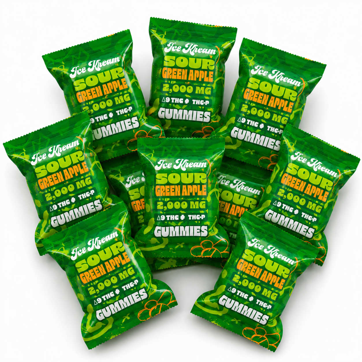 Sour Green Apple Single 2000mg Gummy